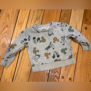 Disney Gray Kids Sweatshirt with Mickey Character Prints